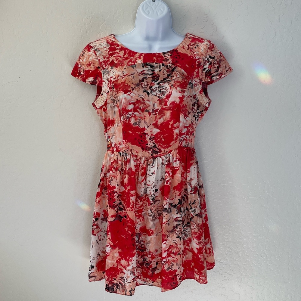 Parker Kinley Silk Open Back Floral Mini Dress M